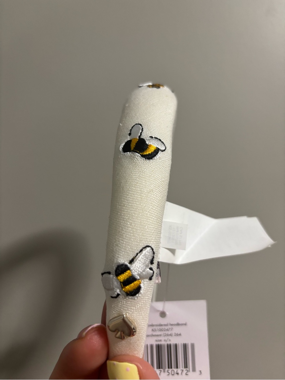 kate spade white bee embroidered headband